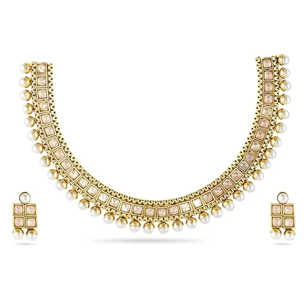 Rubans Necklace Set Gold Plated Traditional Stylish Jewellery Gift for Women & Girls