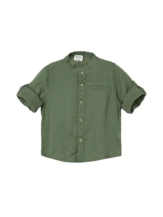 Max Boy's Solid Regular Fit Shirt